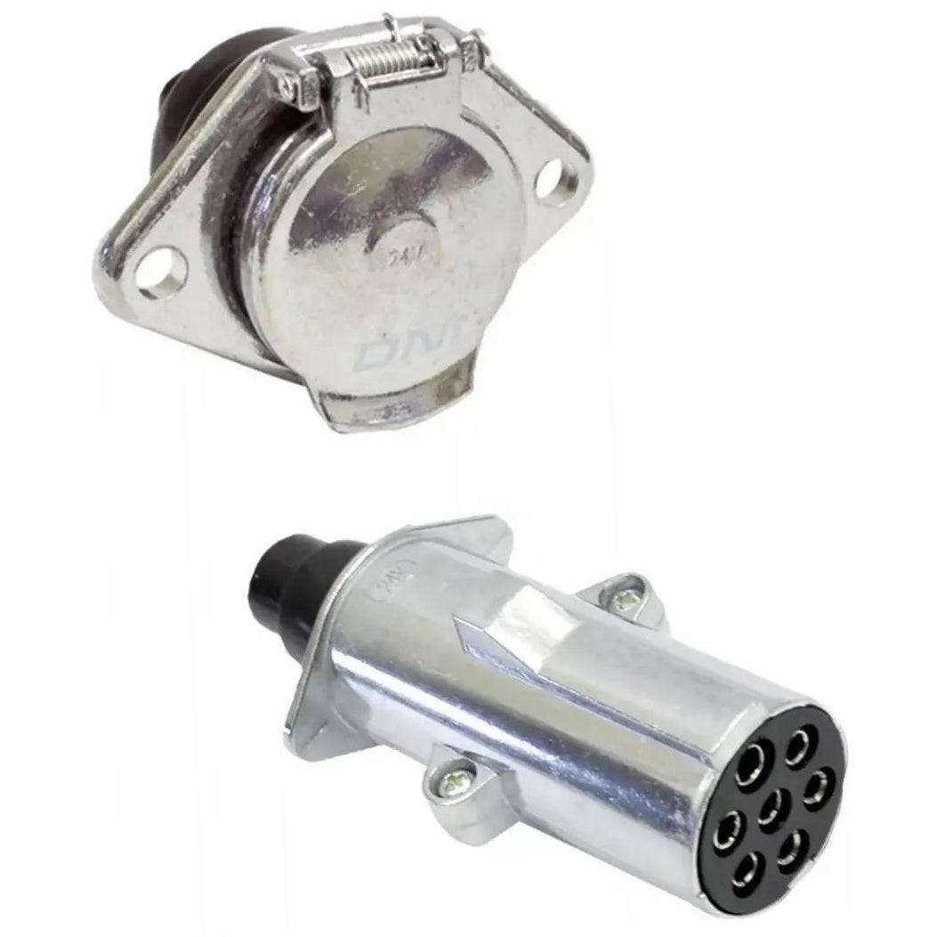 Tomada Reboque 7 Pinos Aluminio 24v Carreta Engate Fixo e Móvel - DNI - 8324 - (1)