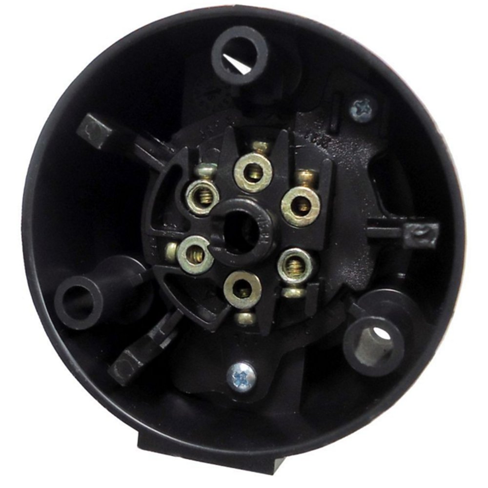 Tomada Fêmea Fixa 6 Polos 12 24v Engate Redonda Preto - DNI - 8370 - (1)