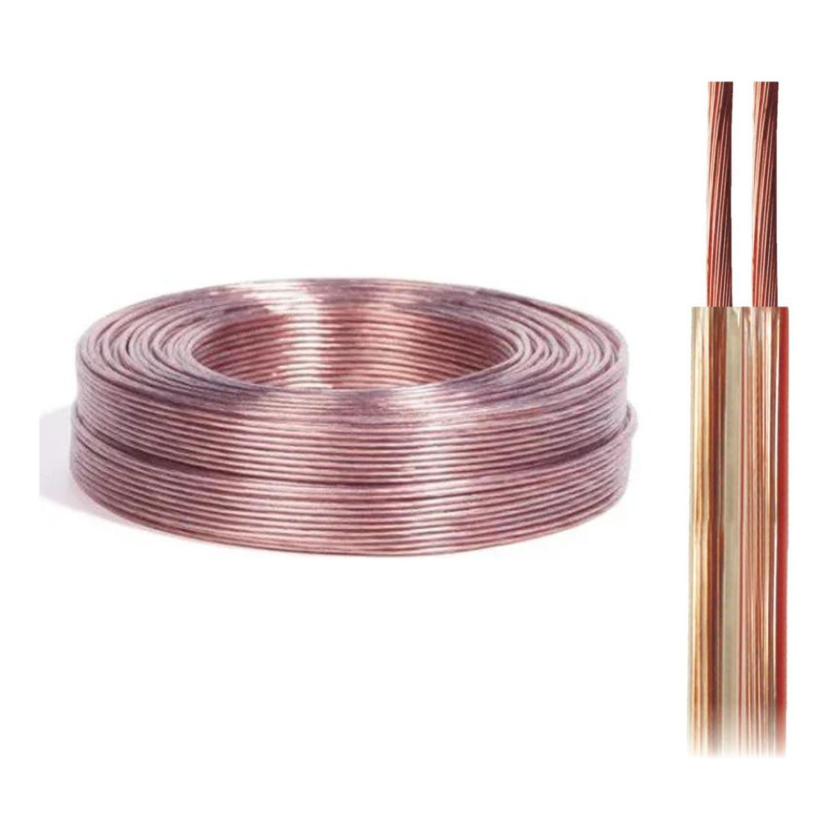 Cabo Paralelo para Som Bicolor Cristal CCA Bobinas com 500m - DNI - HYB 2X100 CR B - (1)