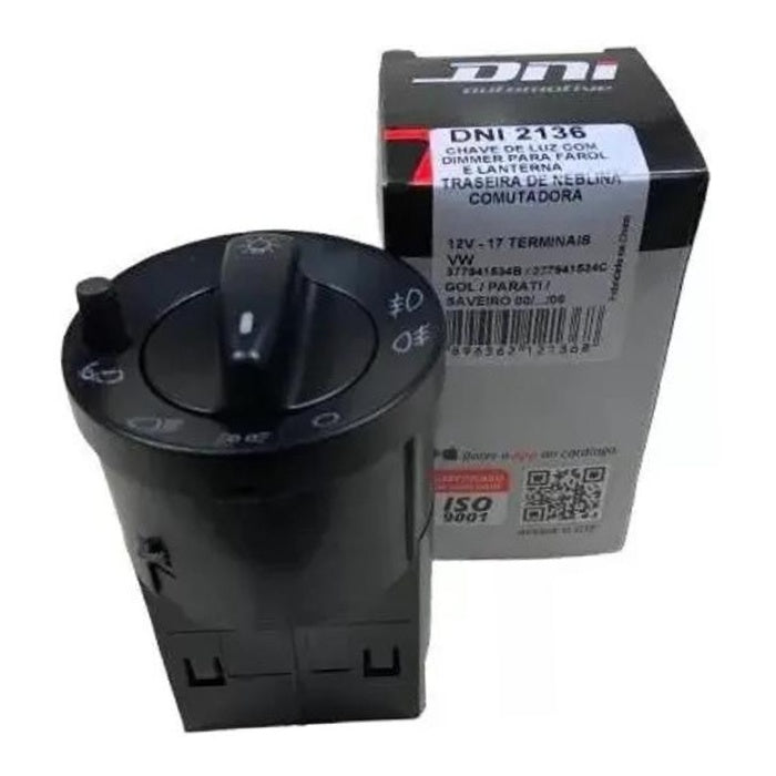 Chave de Luz com Dimmer para Farol de Neblina e Lanterna Traseira - DNI - 2136 - (1)