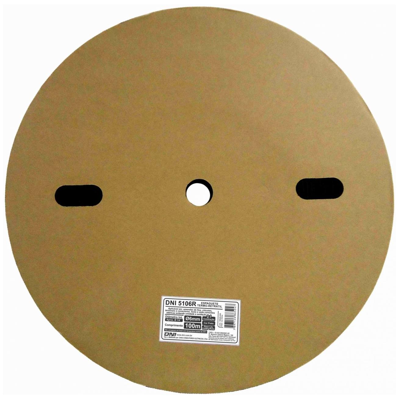 Espaguete Termo Retrátil 6mm Diâmetro Contração 2:1 - DNI - 5106R - (1)