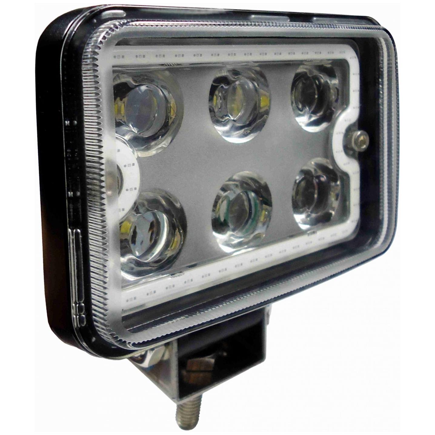 Farol Auxiliar de Trabalho Retangular 18W com LEDs Anel Luminoso Branco - DNI - 4182 - (1)
