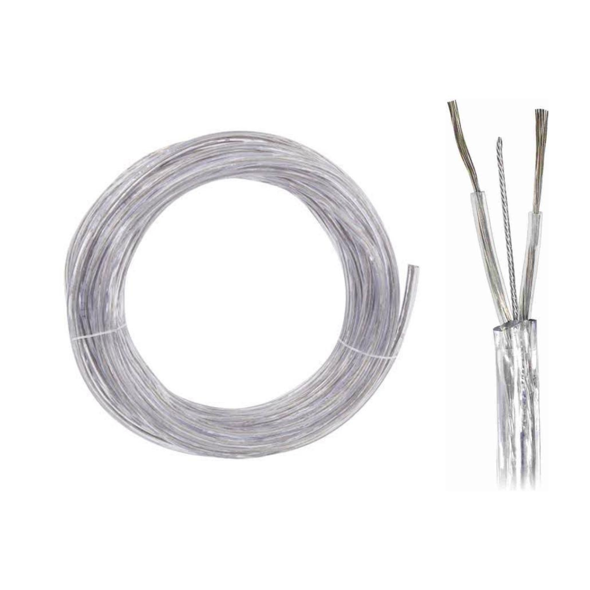 Cabo Cristal Tipo PP para Iluminação LED Som 2x0.50 Estanhado Rolo com 5 Metros - DNI - PP205CSNE5 - (1)