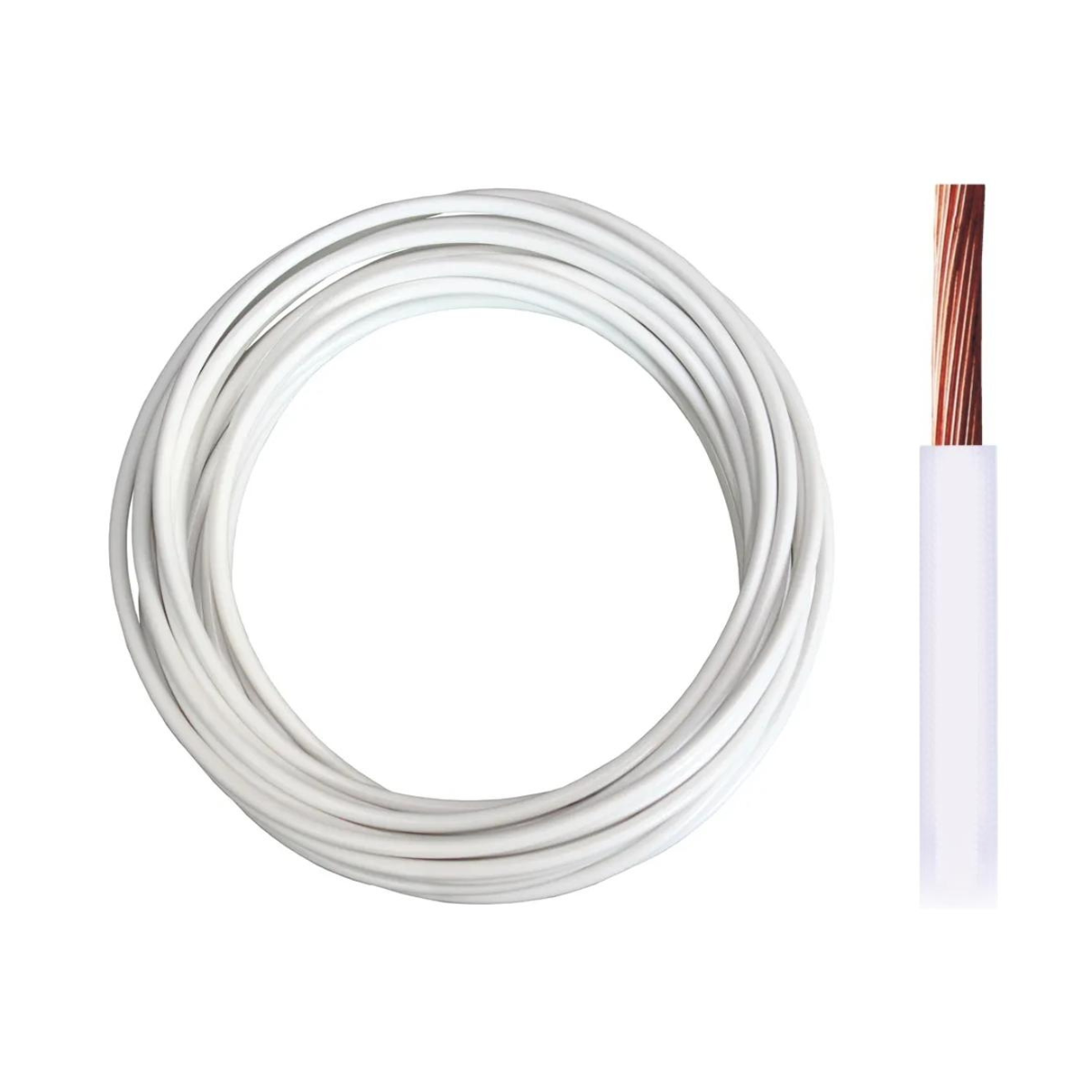 Cabo Flexível 0,30mm² Branco para Instalação Automotiva Rolo com 100 Metros - DNI - 0.30-BR - (1)