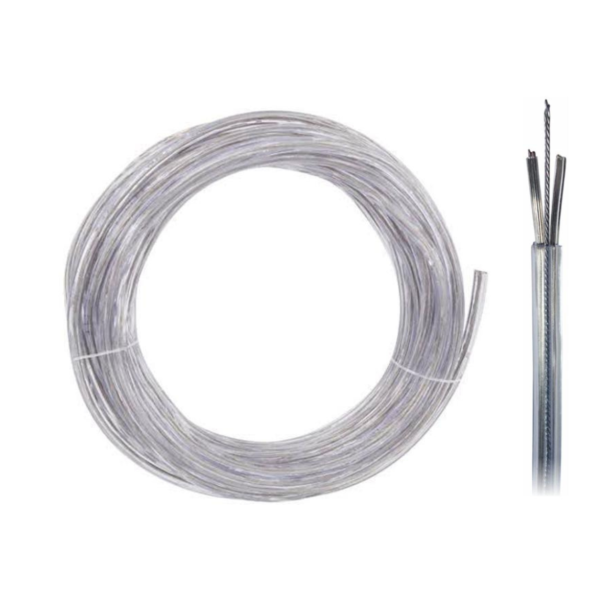 Cabo PP 2x0.13 Cristal Estanhado com Fio de Aço para LED Bobinas 300m - DNI - PP213ACSN B - (1)