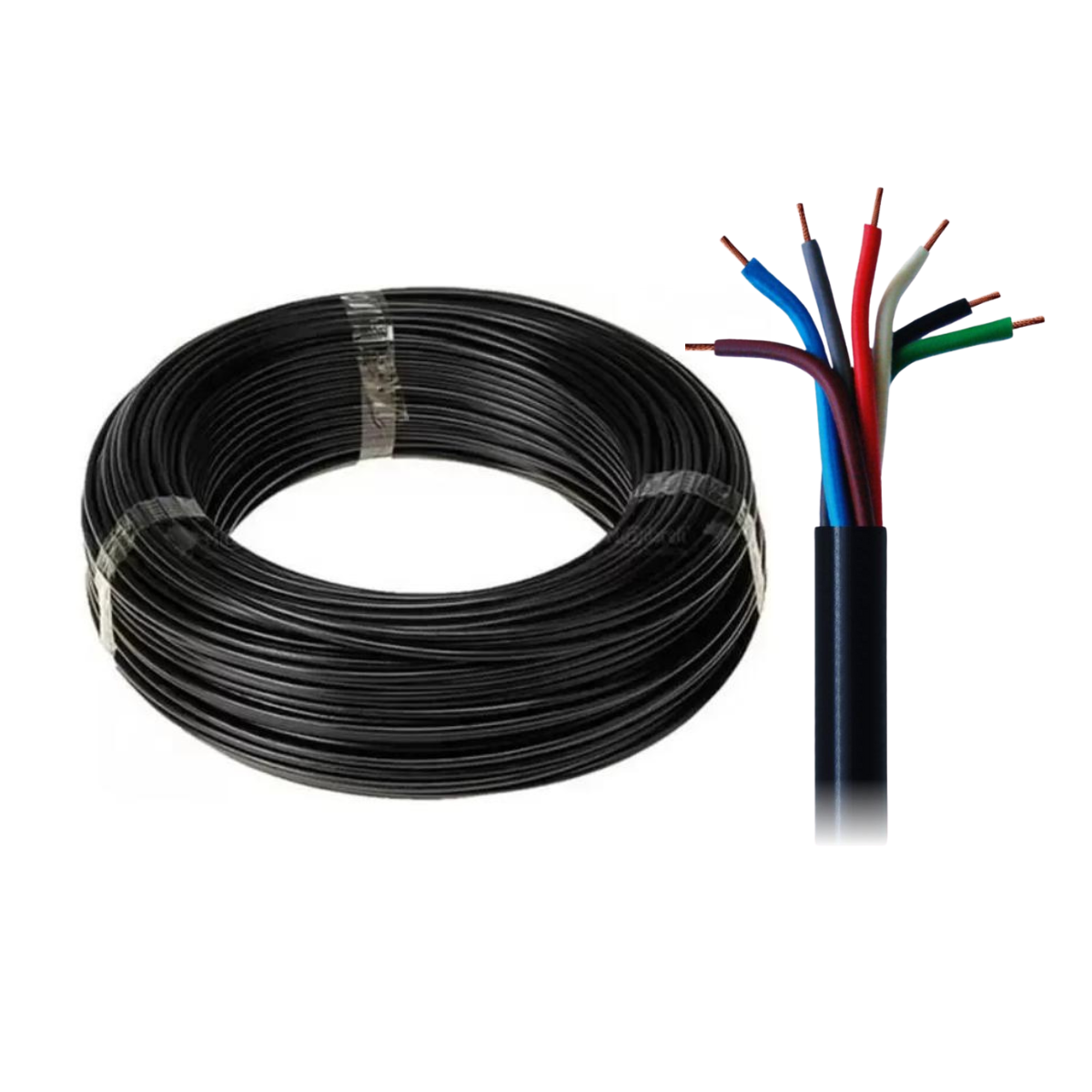 Cabo PP 7 Vias para instalação Automotiva Rolo com 100m - DNI - HFX PP710 R - (1)