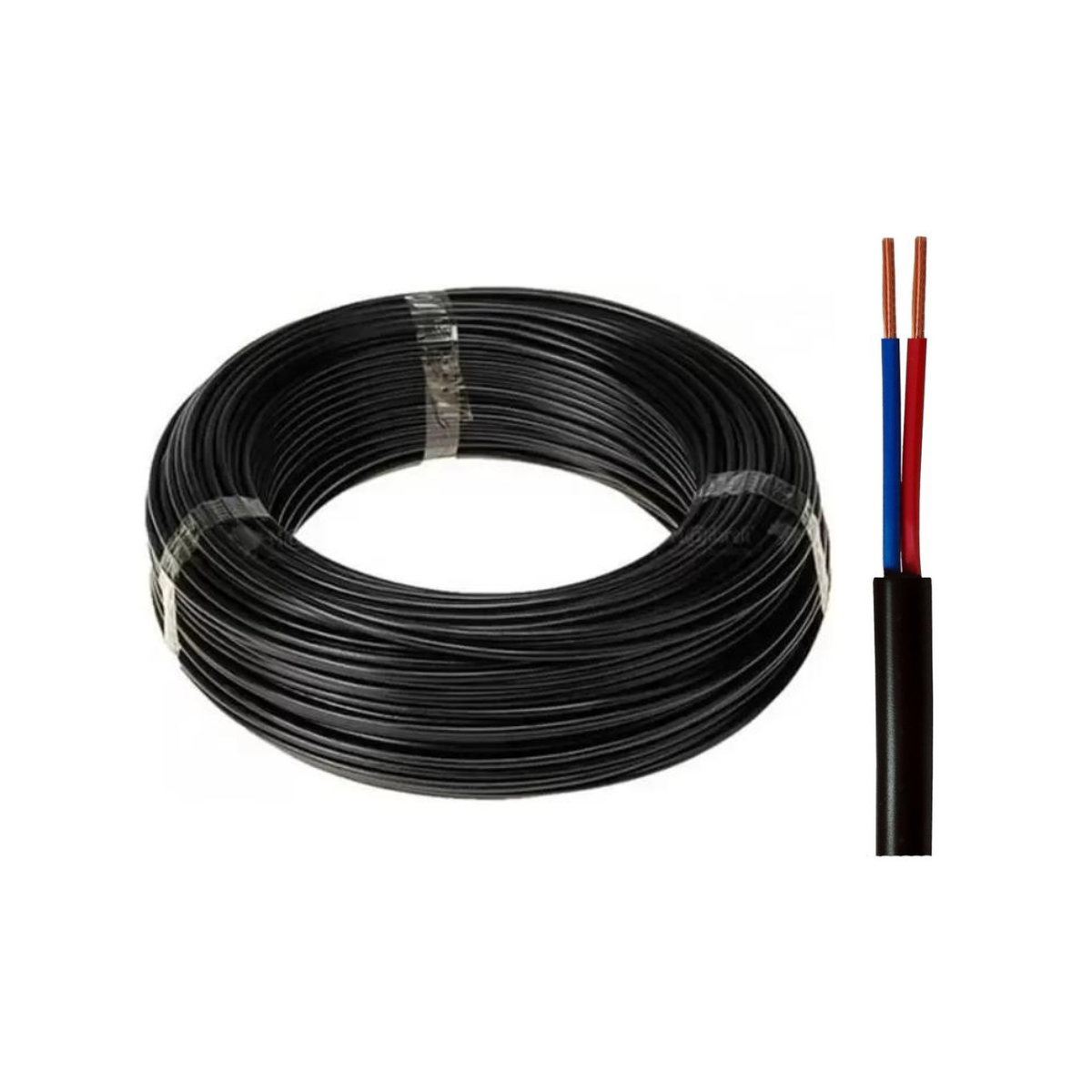 Cabo Preto 2x0.50mm² Preto Bobinas com 300m - DNI - PP205PT B - (1)