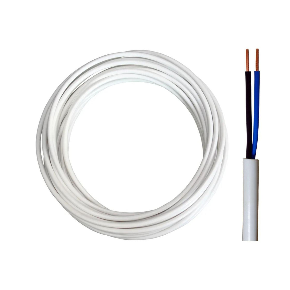 Cabo Tipo PP para Iluminação LED Som 2x0,50 Bobina 300m Branco - DNI - PP205BR B - (1)