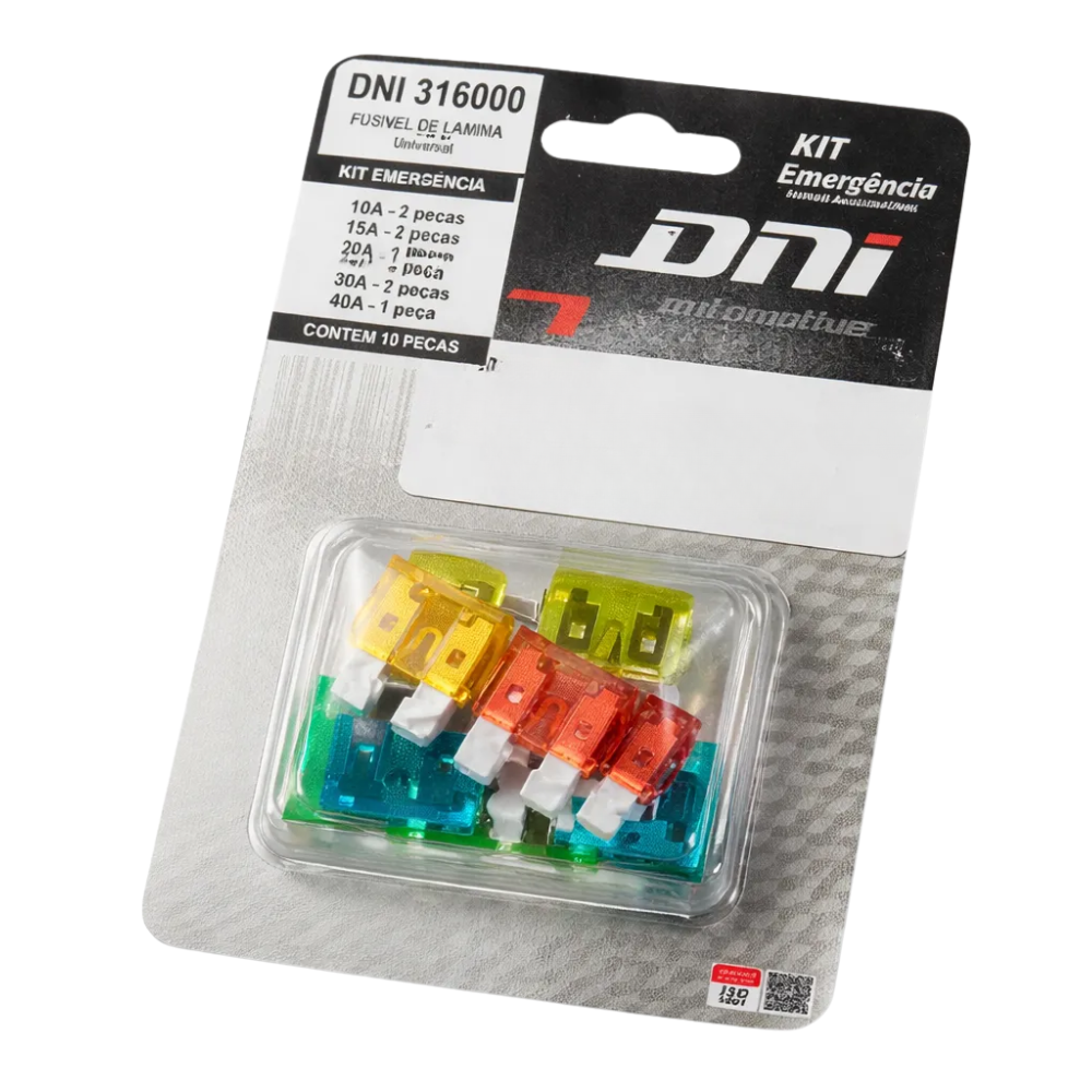 Fusível Lâmina Kit de Emergência 10 Peças Blister - DNI - 316000 - (1)