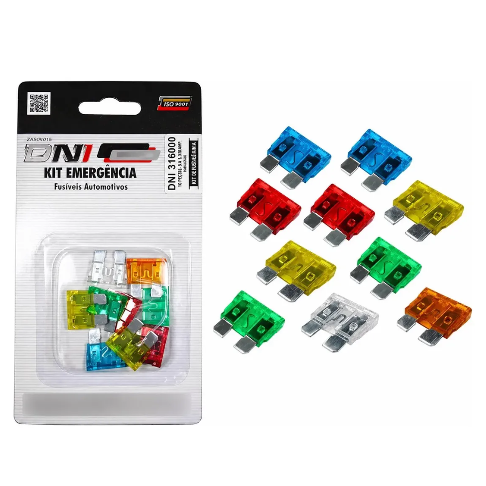 Fusível Lâmina Kit de Emergência 10 Peças Blister - DNI - 316000 - (4)