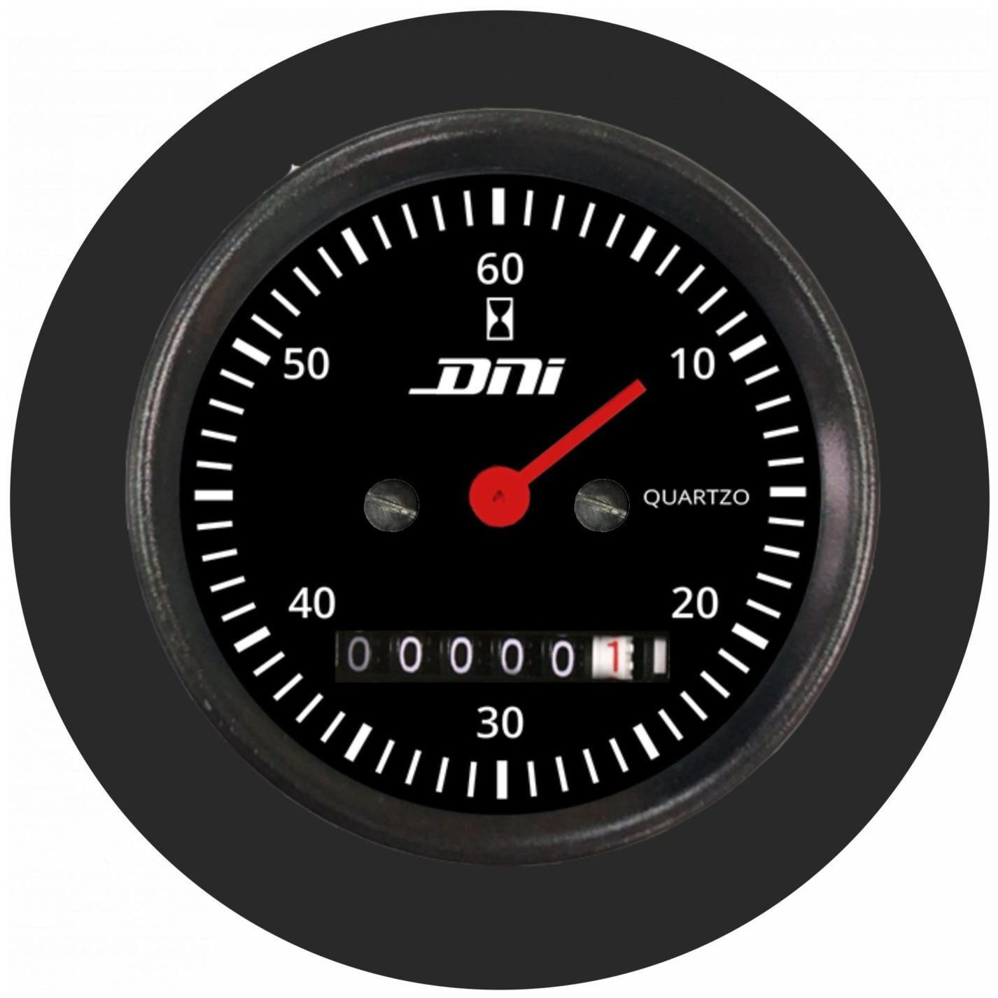 Horímetro Preto com Amortecedor e Iluminação 52mm Bivolt Universal - DNI - 4502 - (1)