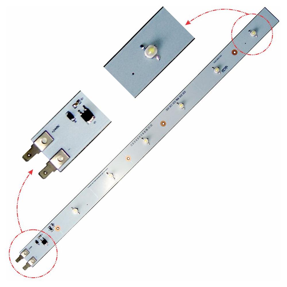 Régua 6 LEDs 55cm 24V com Terminais Lâmpada para Ônibus - DNI - 8847 - (1)