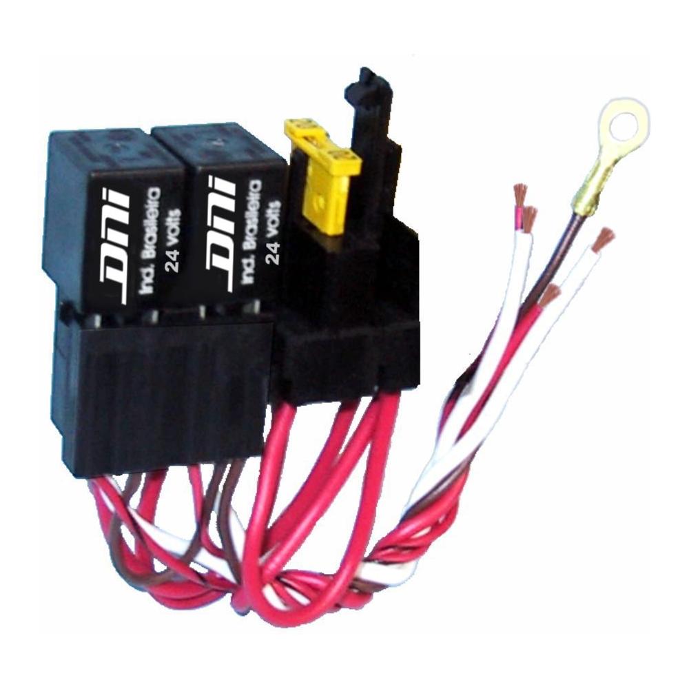 2 Mini Relés com Soquete Chicote Fusível 24V 40A 4 Terminais - DNI - 0218 - (1)