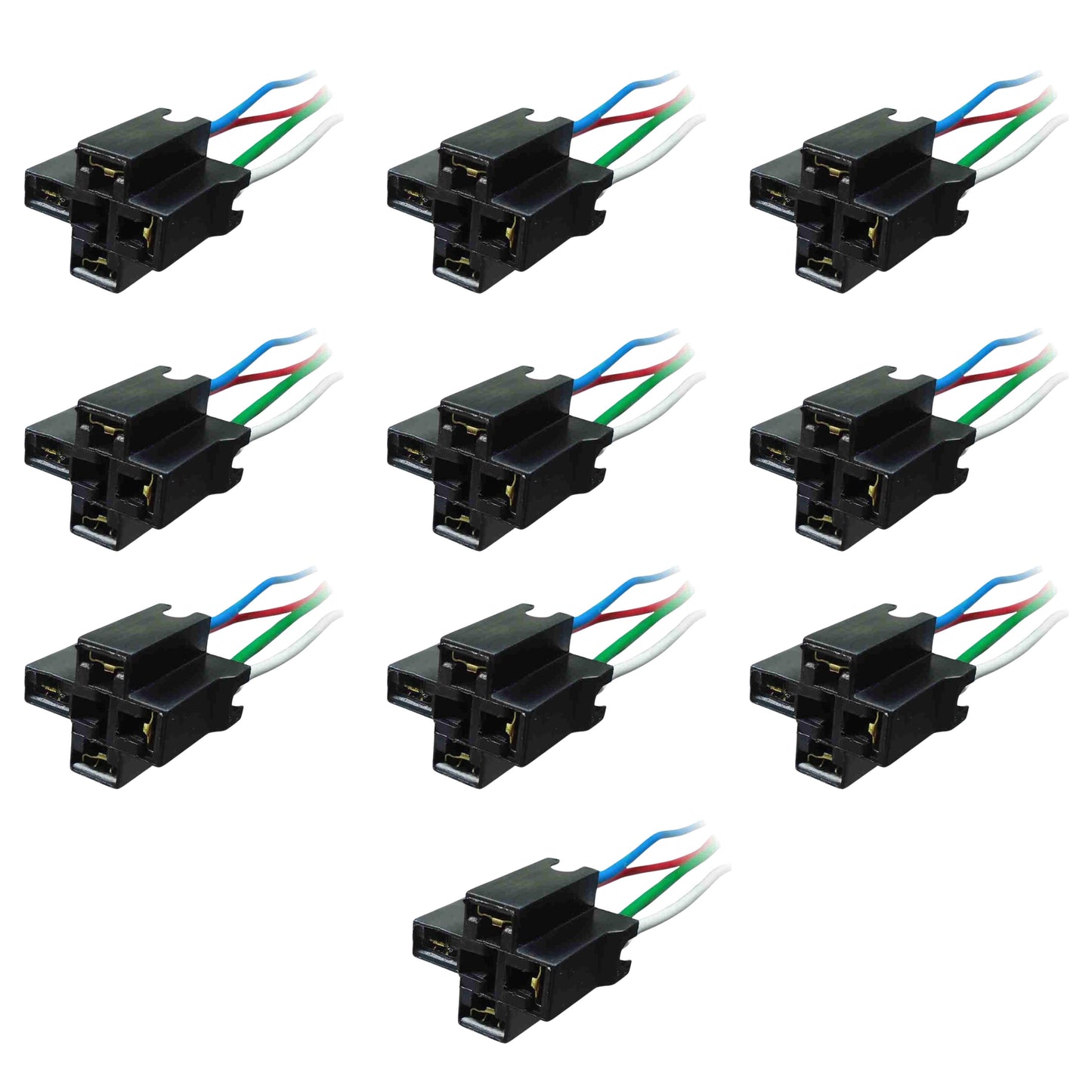 Kit 10 Chicotes com Soquete para Relé de 4 Terminais - DNI - 7502 - (1)