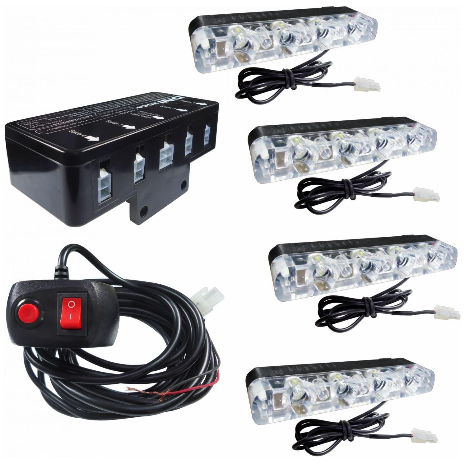 Kit de Strobo Ambar Programável com 4 Barras de LEDs SMD - DNI - 2045 - (1)