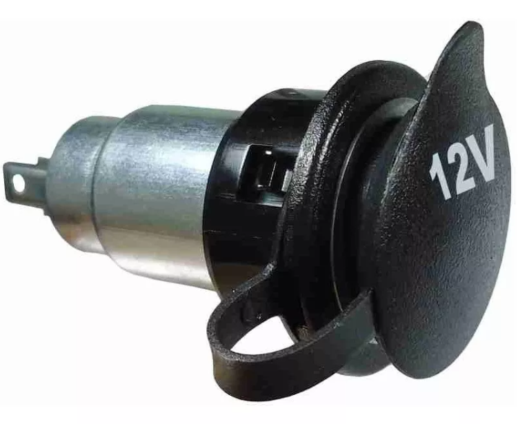Tomada Polarizada Universal 12V com Tampa - DNI - 0607 - (1)