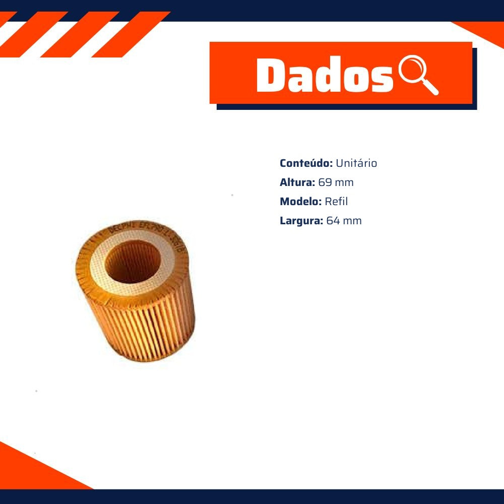 Filtro de Óleo Lubrificante para Ford Ranger - Delphi - EFL790 - (2)