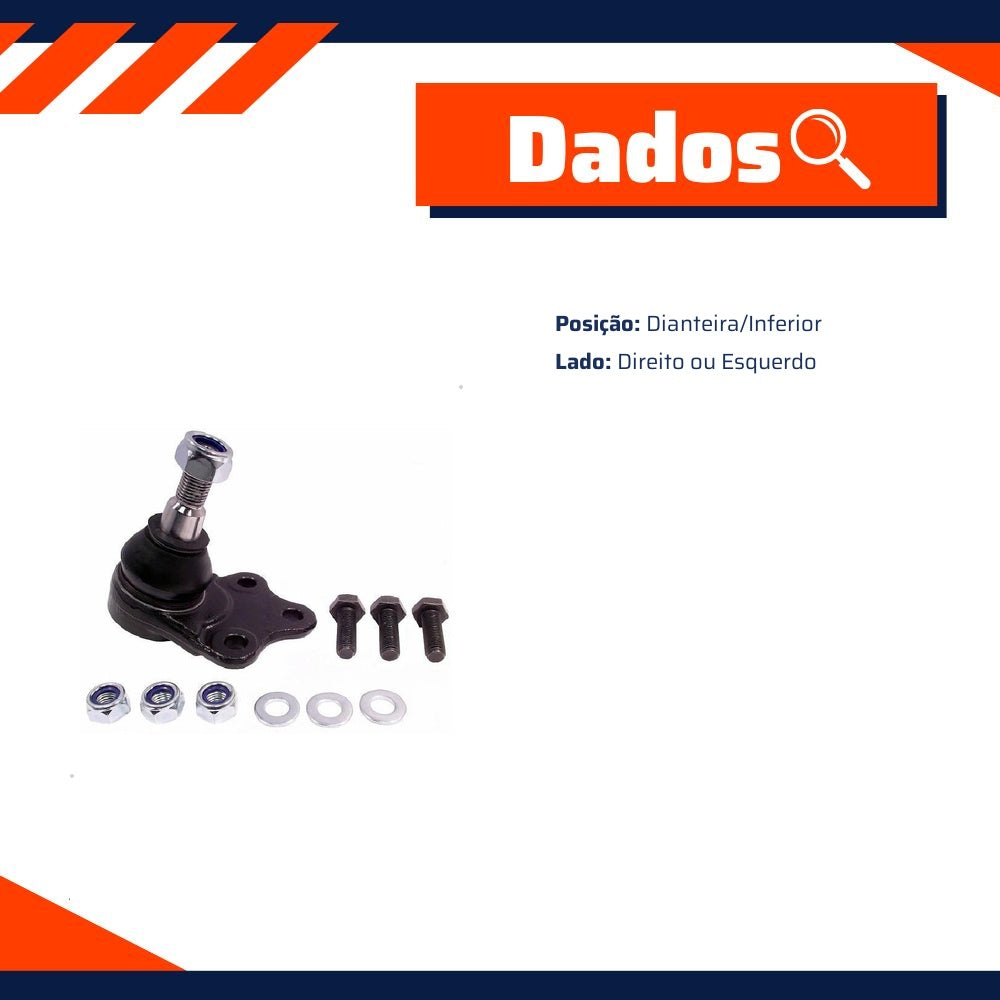 Pivô de Suspensão Inferior Dianteiro Lado Direito ou Esquerdo para Land Rover Freelander 2 - Delphi - TC2591 - (2)