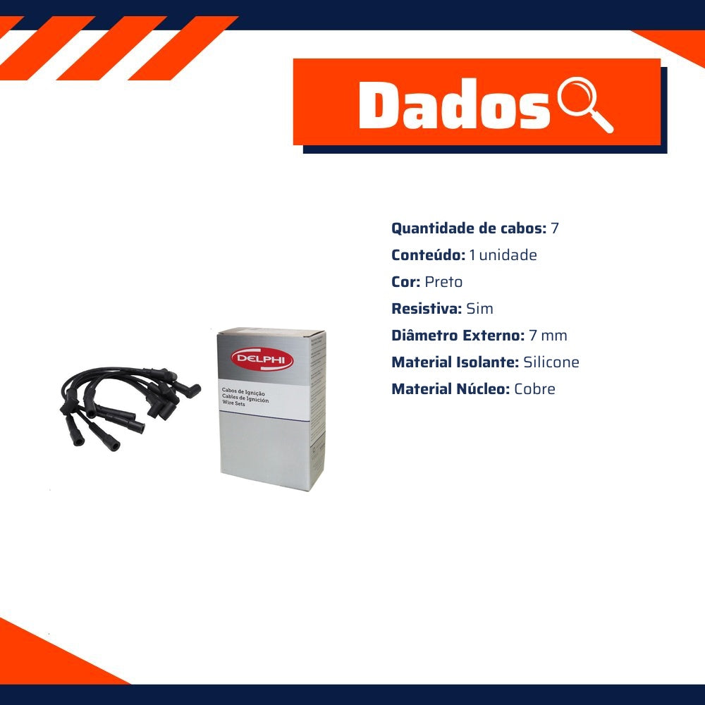 Jogo de Cabos de Vela para Jeep Grand Cherokee - Delphi - XS10649 - (2)