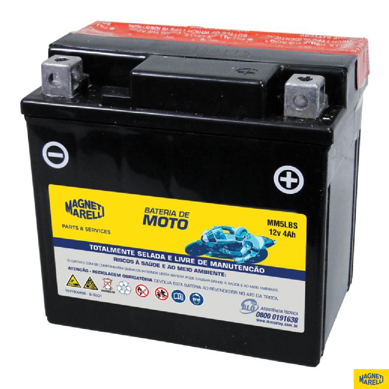 Bateria para Moto 12V 4Ah - Magneti Marelli - MM5LBS - (1)
