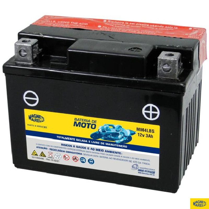 Bateria para Moto 12V 3Ah - Magneti Marelli - MM4LBS - (1)