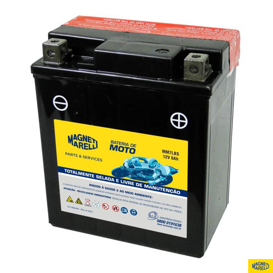 Bateria para Moto 12V 6Ah - Magneti Marelli - MM7LBS - (1)