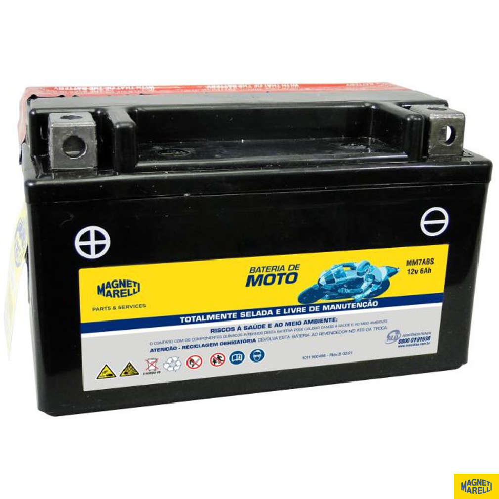 Bateria para Moto 12V 6Ah - Magneti Marelli - MM7ABS - (1)