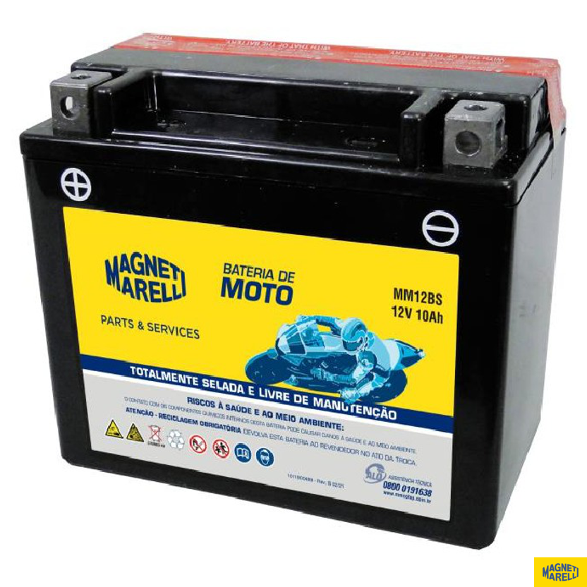 Bateria para Moto 12V 10Ah - Magneti Marelli - MM12BS - (1)