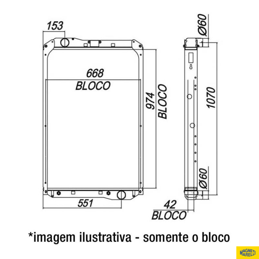 Bloco Para Radiador - Magneti Marelli - E1017MM - (1)