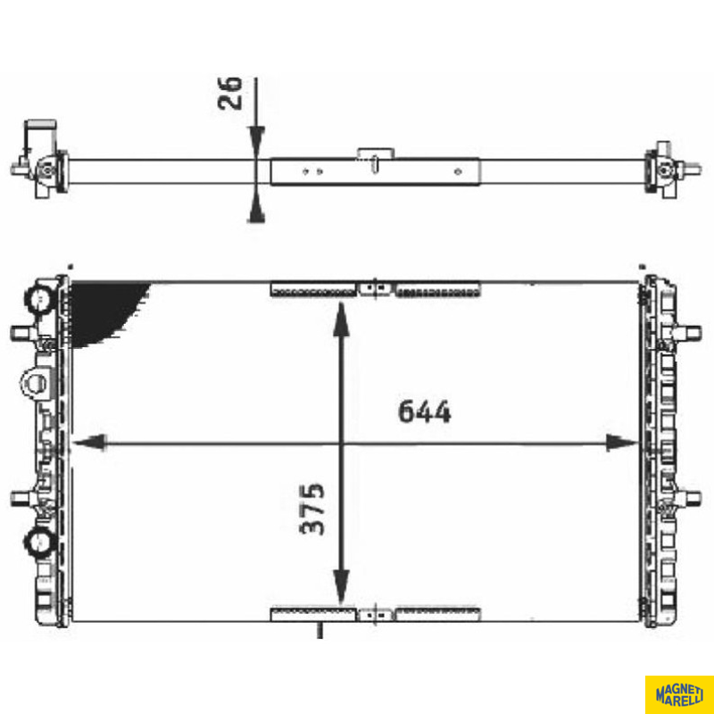 Radiador de Água - Magneti Marelli - RMMR8394001 - (1)