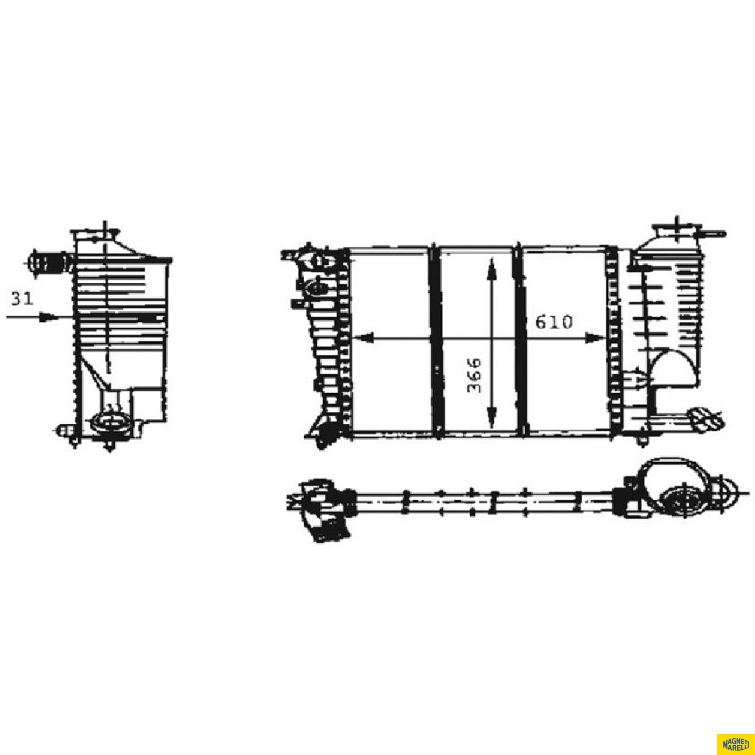 Radiador de Água - Magneti Marelli - RMM376717171 - (1)