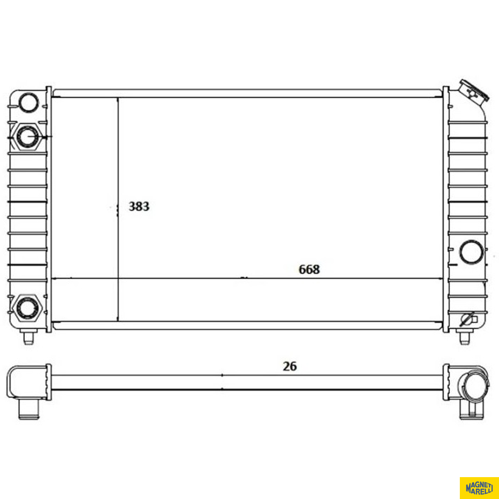 Radiador de Água - Magneti Marelli - RMM1057RGM - (1)