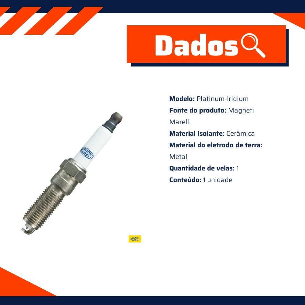 Kit 4 Vela Ignição Platinum-Iridium - Magneti Marelli - YH9RTIPMM - (3)