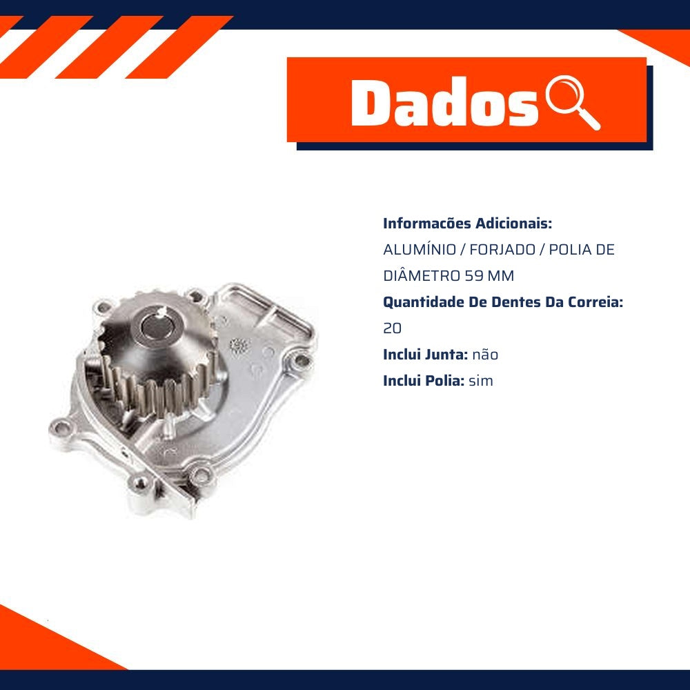 Bomba D'Água para Honda Accord - Indisa - 752509 - (3)