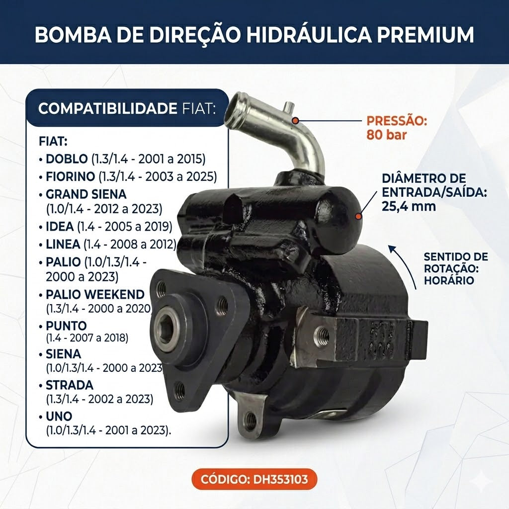 Bomba de Direção Hidráulica - Indisa - DH353103 - (2)