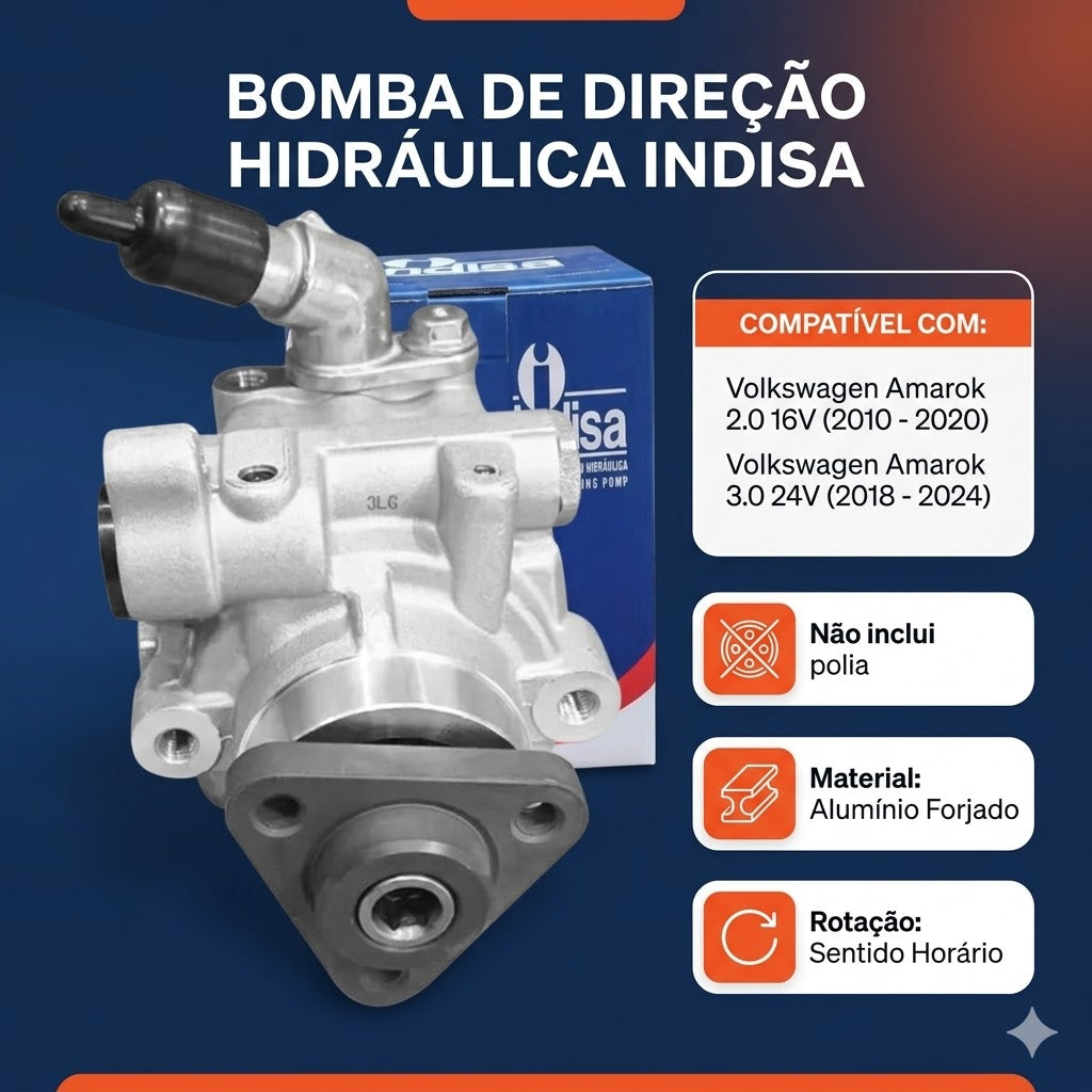 Bomba de Direção Hidráulica para Volkswagen Amarok - Indisa - DH454114 - (2)