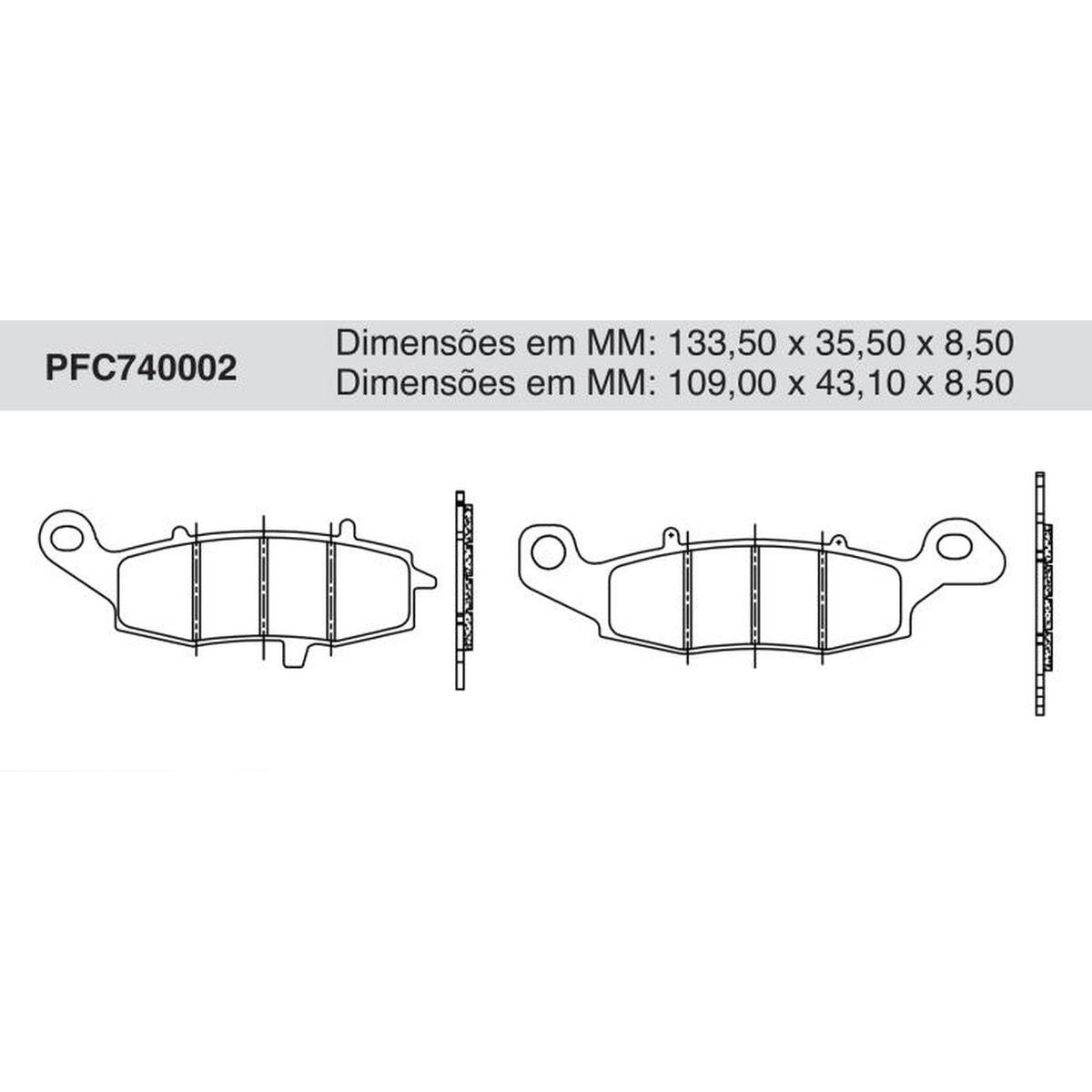 Jogo de Pastilha de Freio Dianteira - Cofap - PFC740002 - (1)
