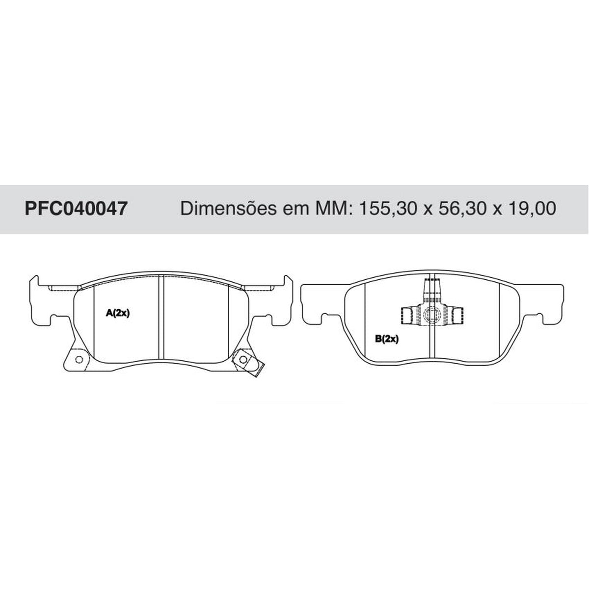 Jogo de Pastilha de Freio Dianteira para Chevrolet Cruze e Cruze Sport6 - Cofap - PFC040047 - (1)