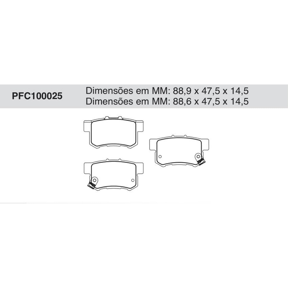 Jogo De Pastilha De Freio Traseira - Cofap - PFC100025 - (1)
