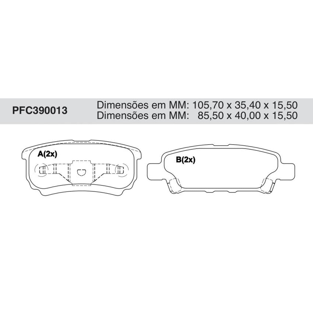 Jogo De Pastilha De Freio Traseira - Cofap - PFC390013 - (1)