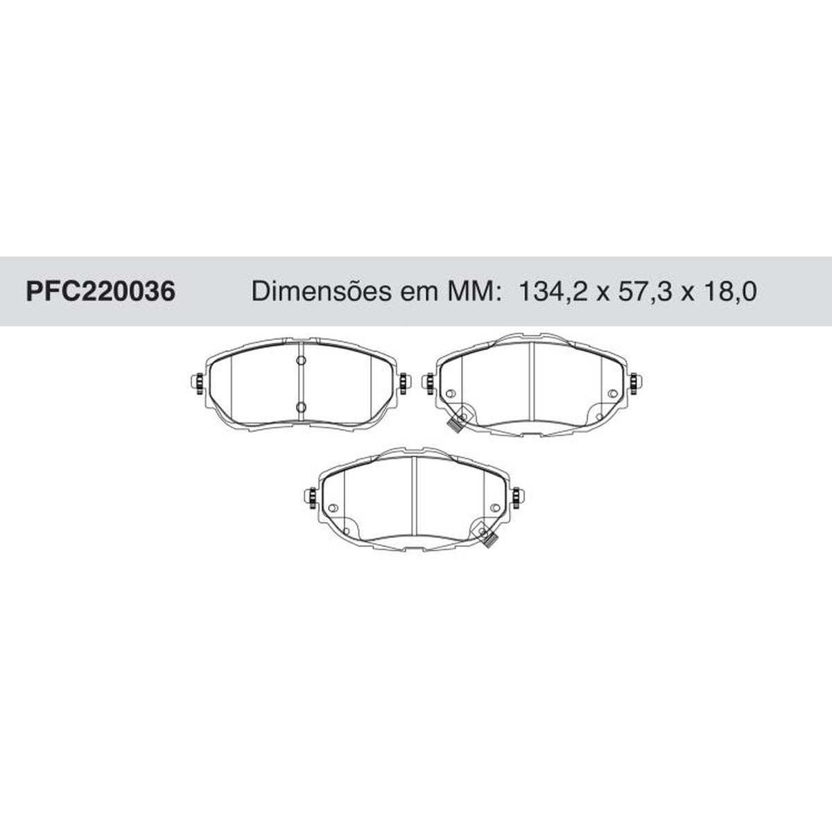Jogo de Pastilha de Freio Dianteira Cerâmica para Toyota Corolla - Cofap - PFC220036 - (1)