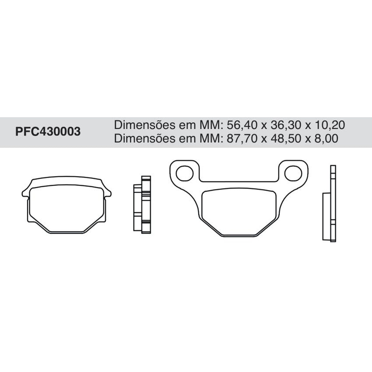 Jogo de Pastilha de Freio Dianteira para Suzuki Intruder 125 e Katana 125 - Cofap - PFC430003 - (1)