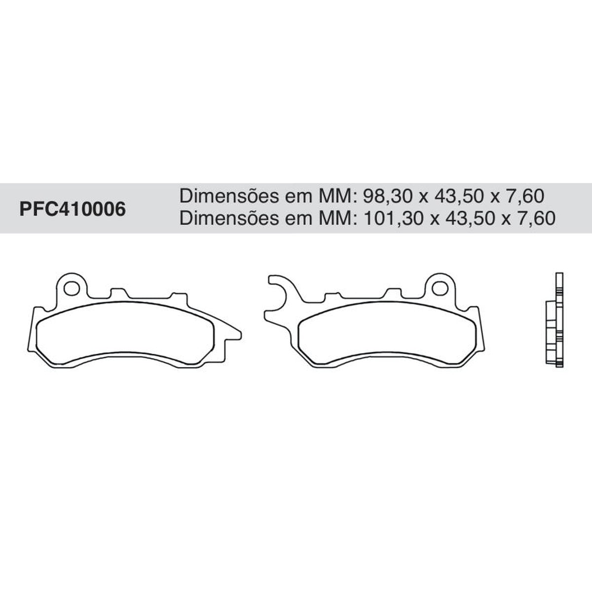 Jogo de Pastilha de Freio Dianteira para Honda Biz 125 e NXR 160 BROS - Cofap - PFC410006 - (1)