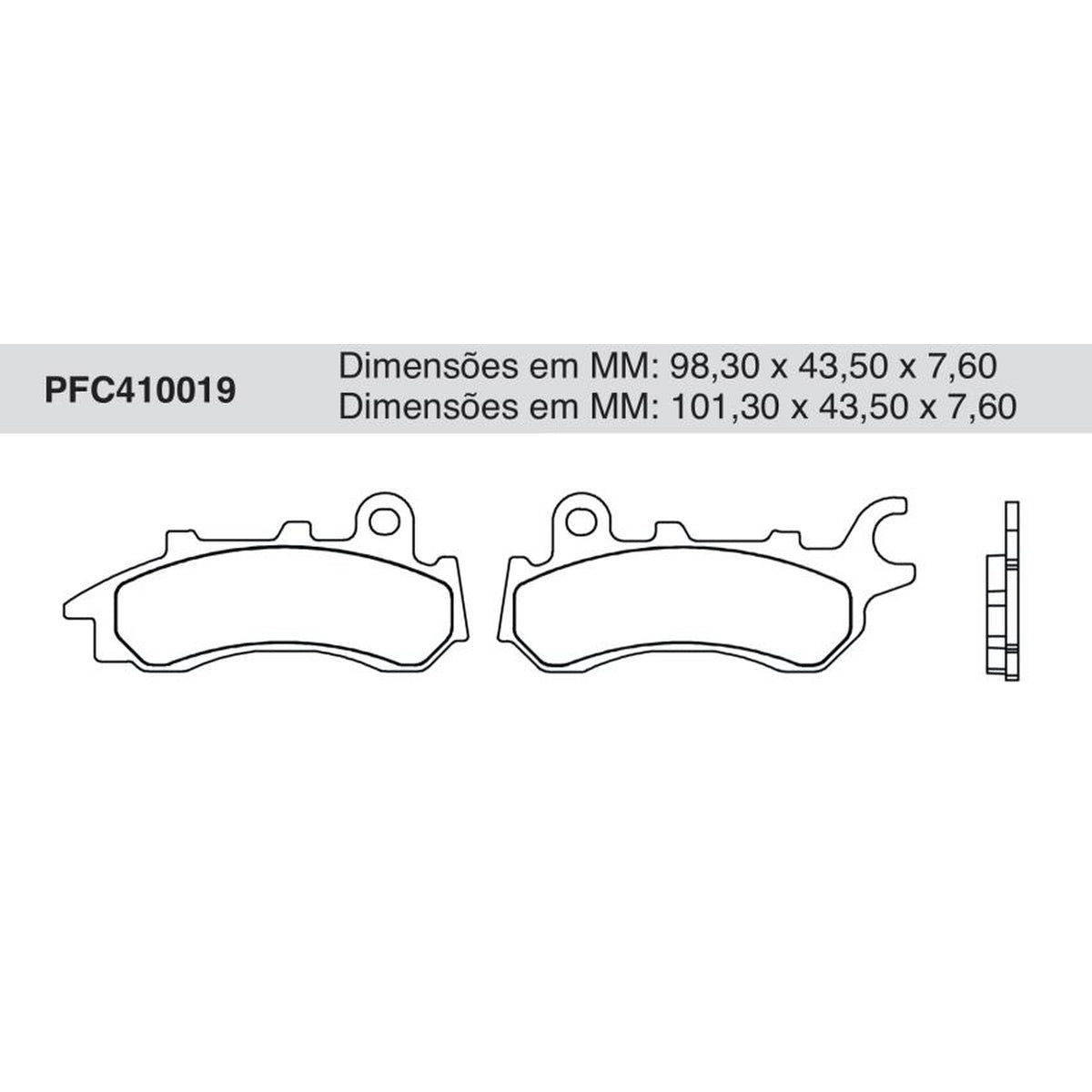 Jogo de Pastilha de Freio Dianteira para Honda CG 160 - Cofap - PFC410019 - (1)