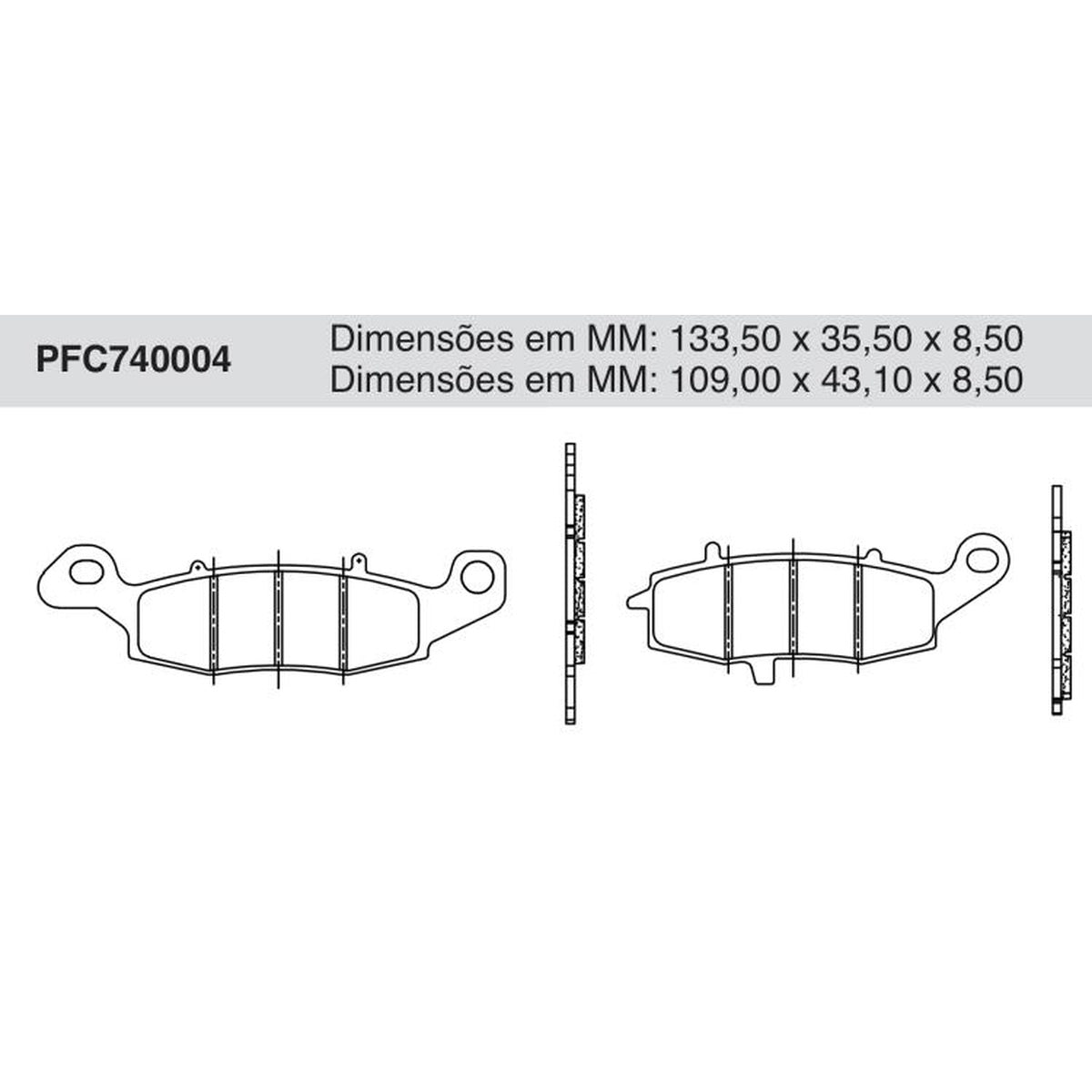Jogo de Pastilha de Freio Dianteira - Cofap - PFC740004 - (1)