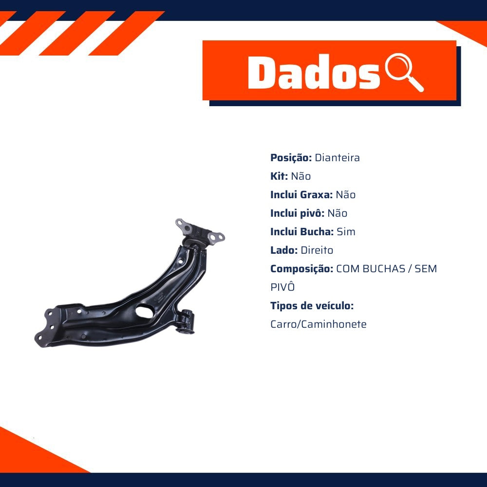 Bandeja de Suspensão Dianteira Superior com Buchas para Fiat Strada - Cofap - BJC03064M - (3)