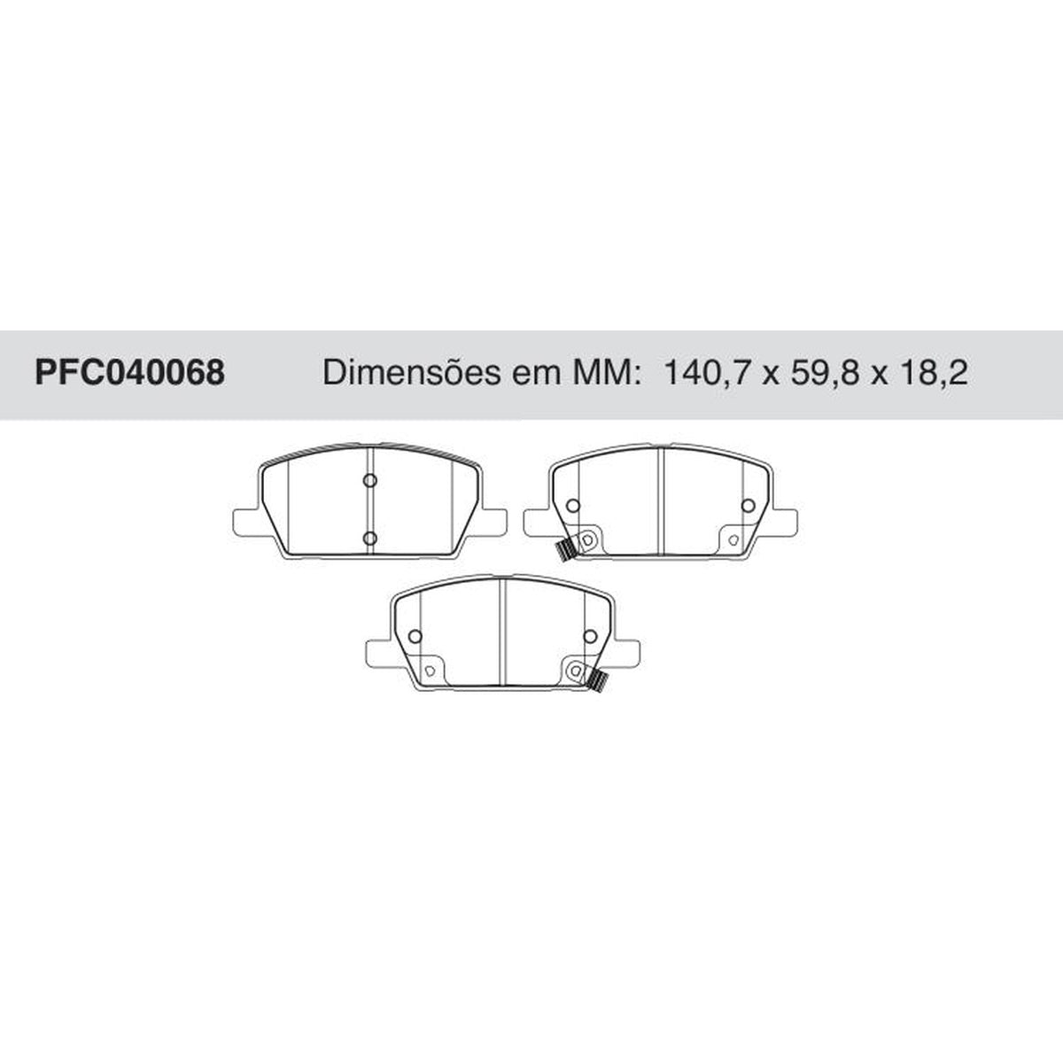 Jogo de Pastilha de Freio Dianteira Cerâmica para Chevrolet Tracker - Cofap - PFC040068 - (1)