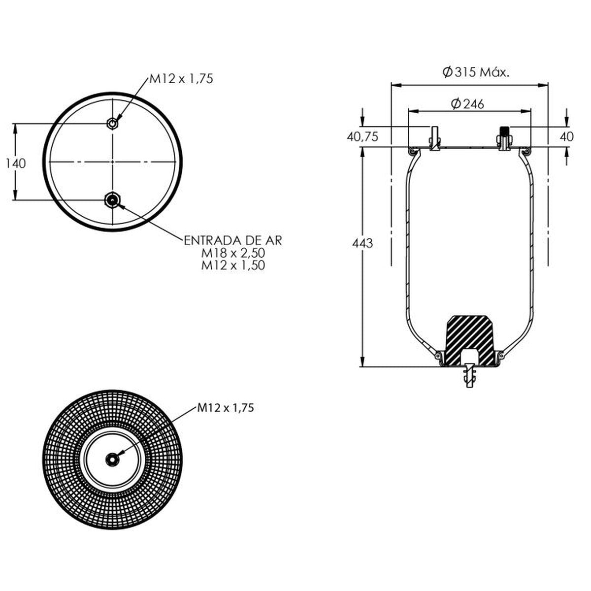 Kit Pneumático Para Eixo De Suspensão Sem Base - Cofap - KPC82302 - (1)