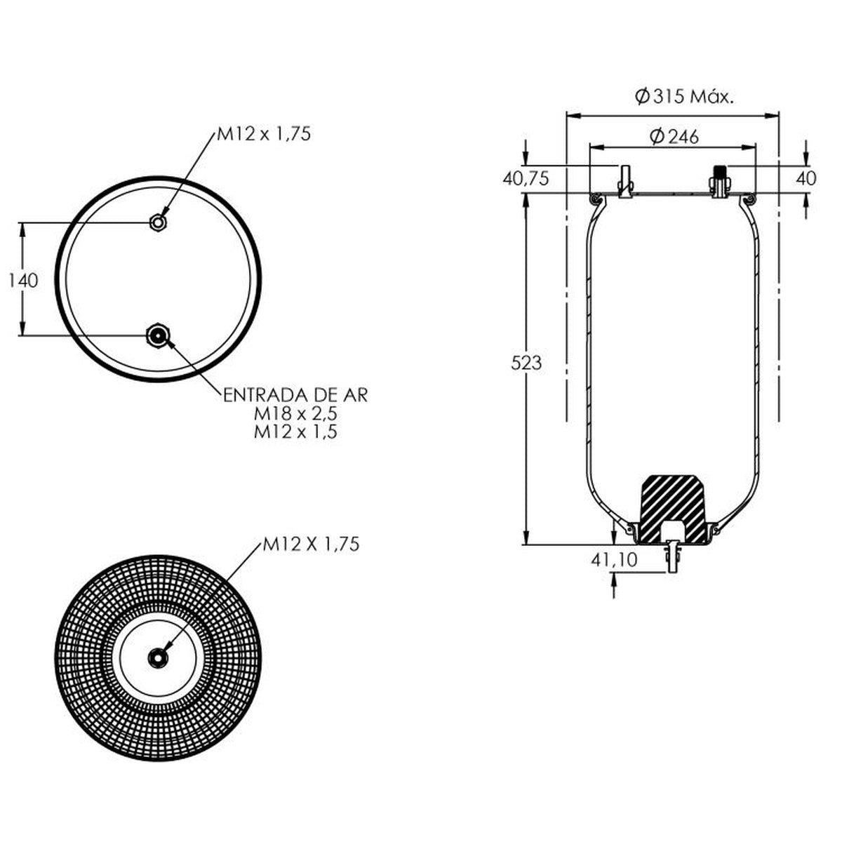 Kit Pneumático Para Eixo De Suspensão Sem Base - Cofap - KPC82301 - (1)