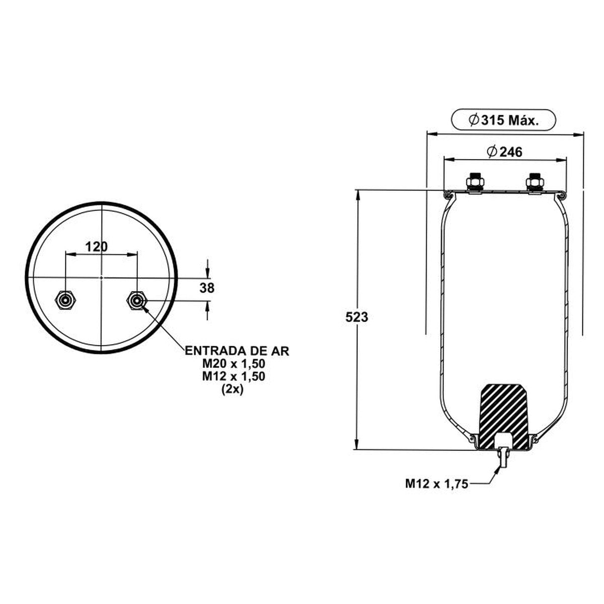 Kit Pneumático Traseiro Para Molas - Cofap - KPC82300 - (1)